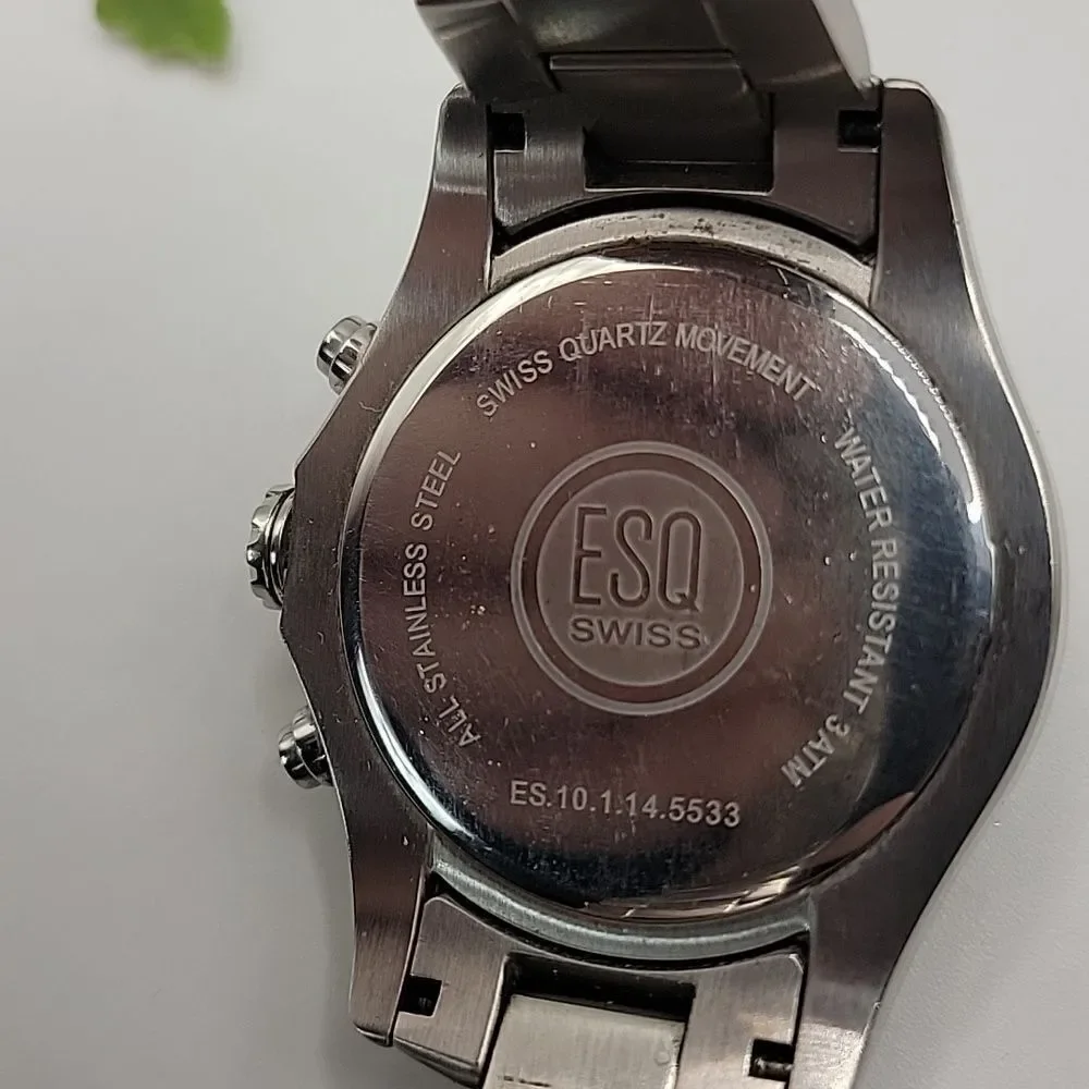 Esq By Movado Chronograph Stainless Steel Mens Watch